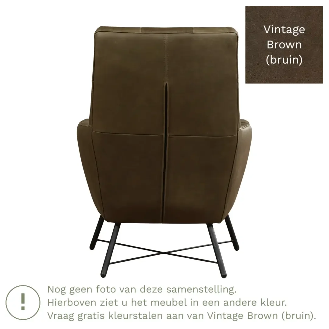 afbeelding van Leren fauteuil Proud - Vintage Brown (bruin)