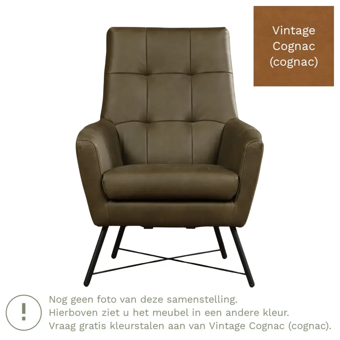 afbeelding van Leren fauteuil Proud - Vintage Cognac (cognac)