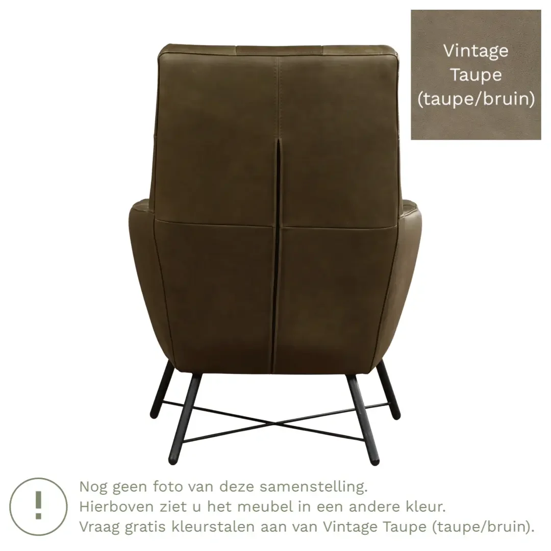 afbeelding van Leren fauteuil Proud - Vintage Taupe (taupe/bruin)