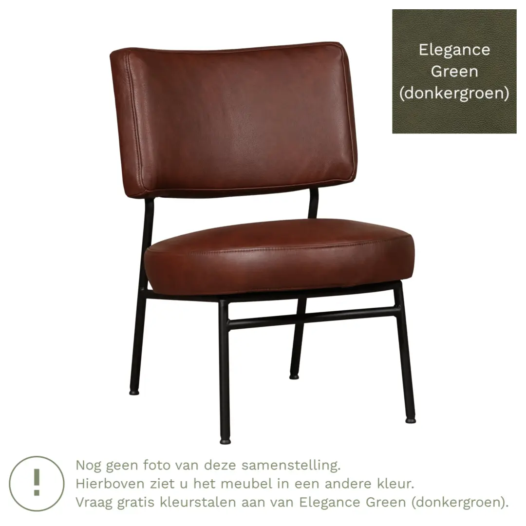 afbeelding van Leren fauteuil Rondo - Elegance Green (donkergroen)