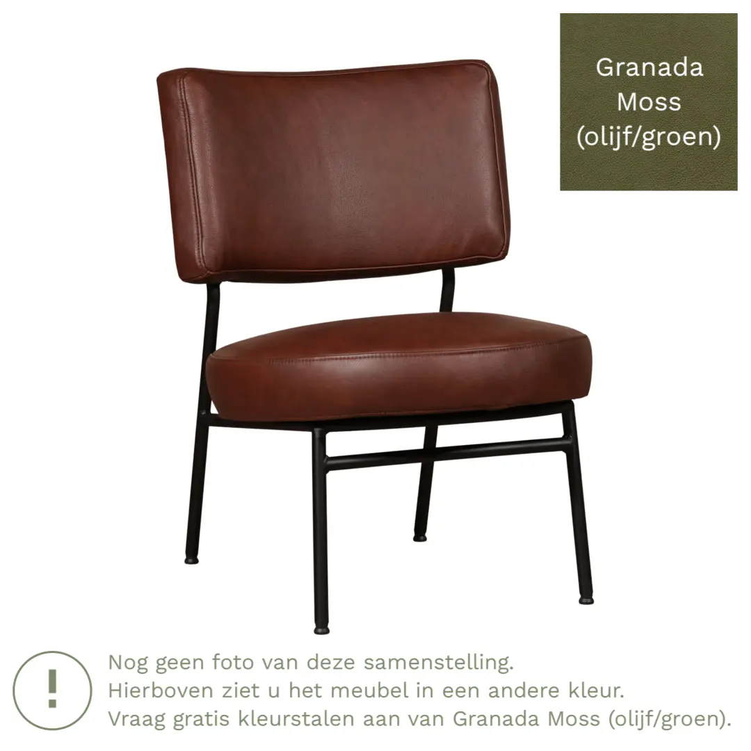 afbeelding van Leren fauteuil Rondo - Granada Moss (olijf/groen)
