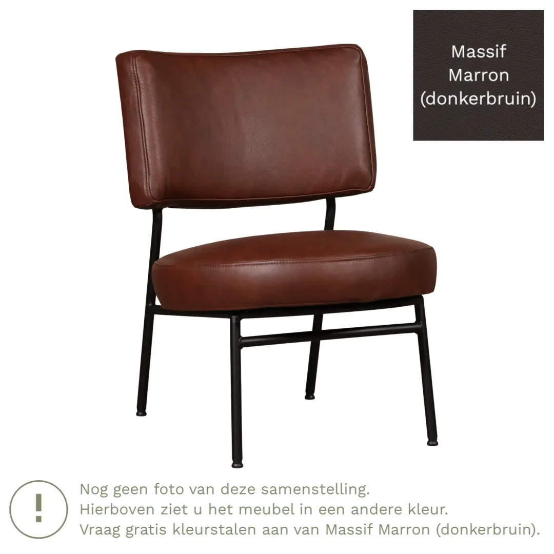 afbeelding van Leren fauteuil Rondo - Massif Marron (donkerbruin)