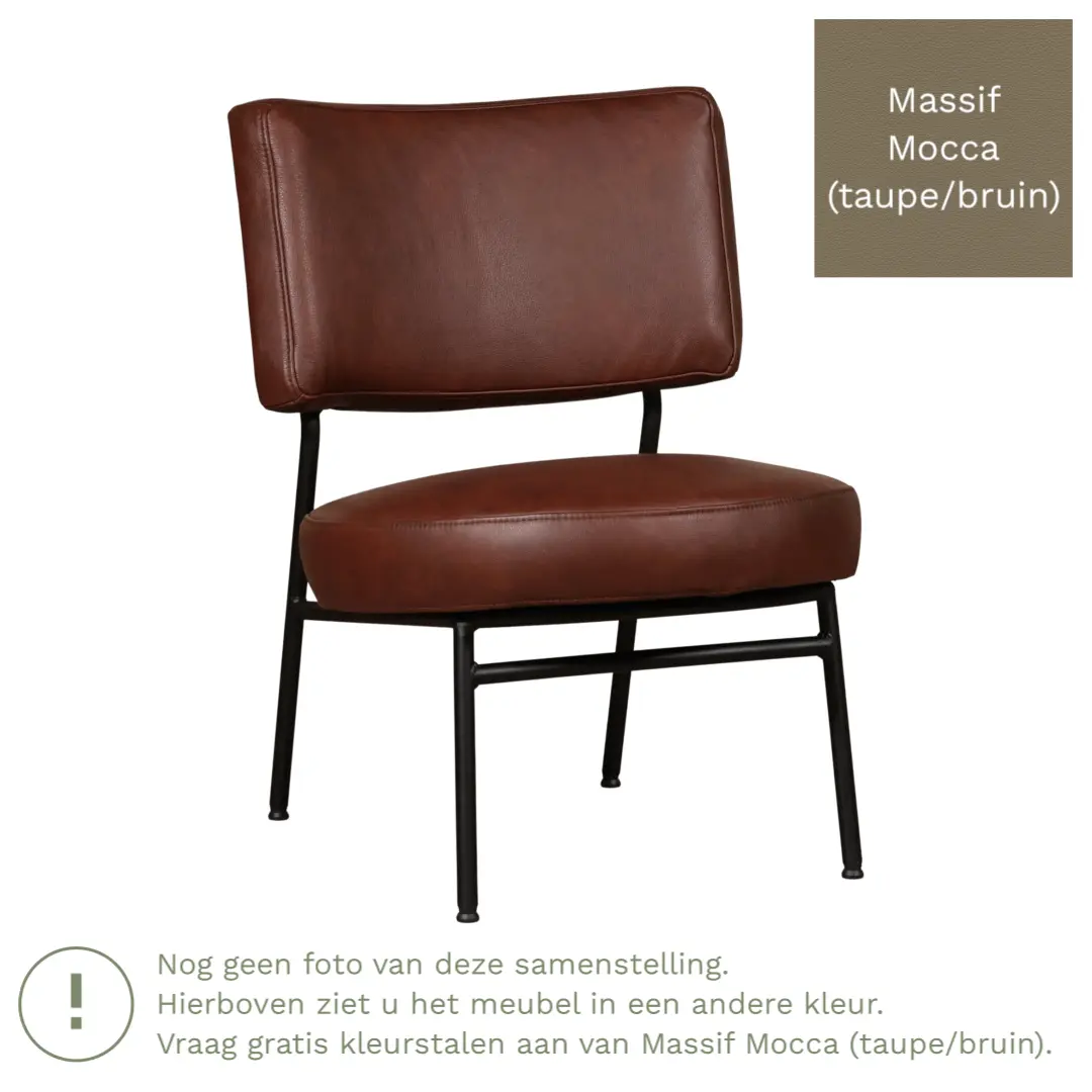 afbeelding van Leren fauteuil Rondo - Massif Mocca (taupe/bruin)
