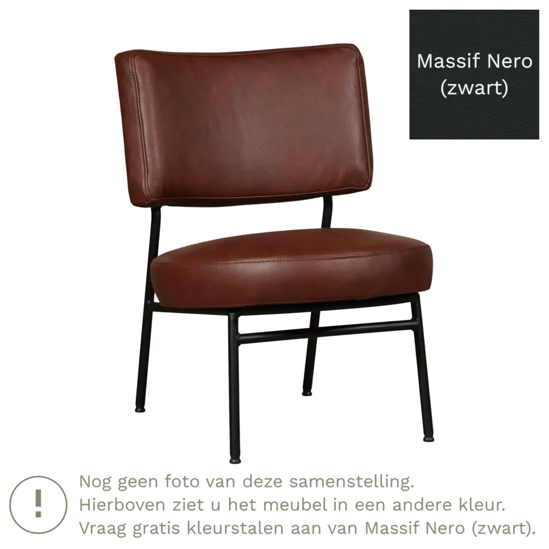 afbeelding van Leren fauteuil Rondo - Massif Nero (zwart)