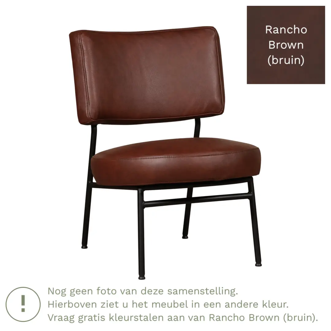 afbeelding van Leren fauteuil Rondo - Rancho Brown (bruin)
