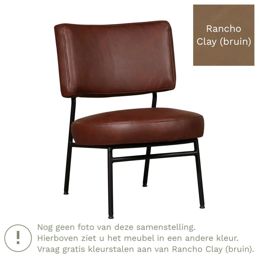 afbeelding van Leren fauteuil Rondo - Rancho Clay (bruin)
