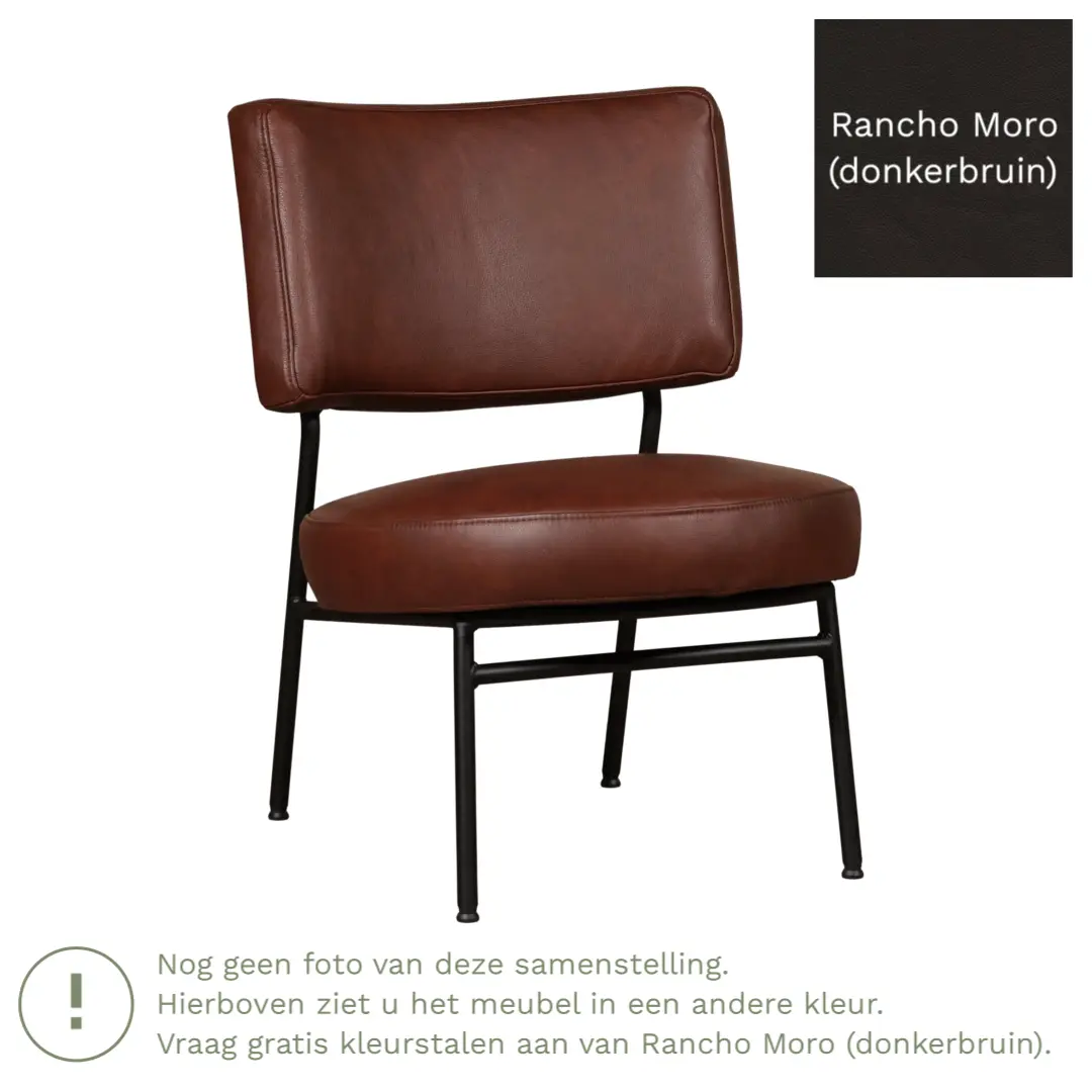 afbeelding van Leren fauteuil Rondo - Rancho Moro (donkerbruin)