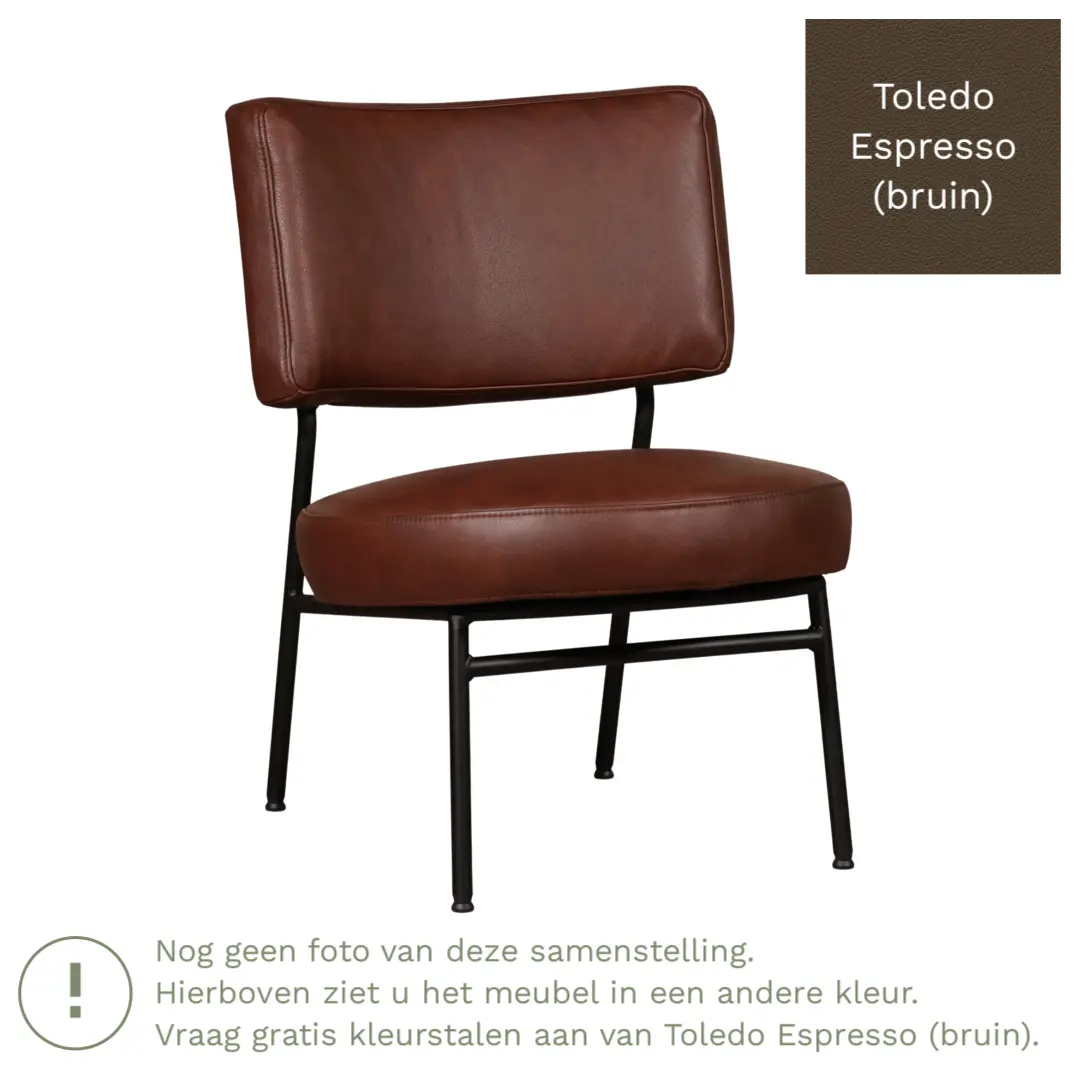 afbeelding van Leren fauteuil Rondo - Toledo Espresso (bruin)
