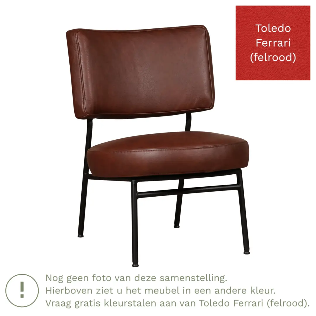 afbeelding van Leren fauteuil Rondo - Toledo Ferrari (felrood)