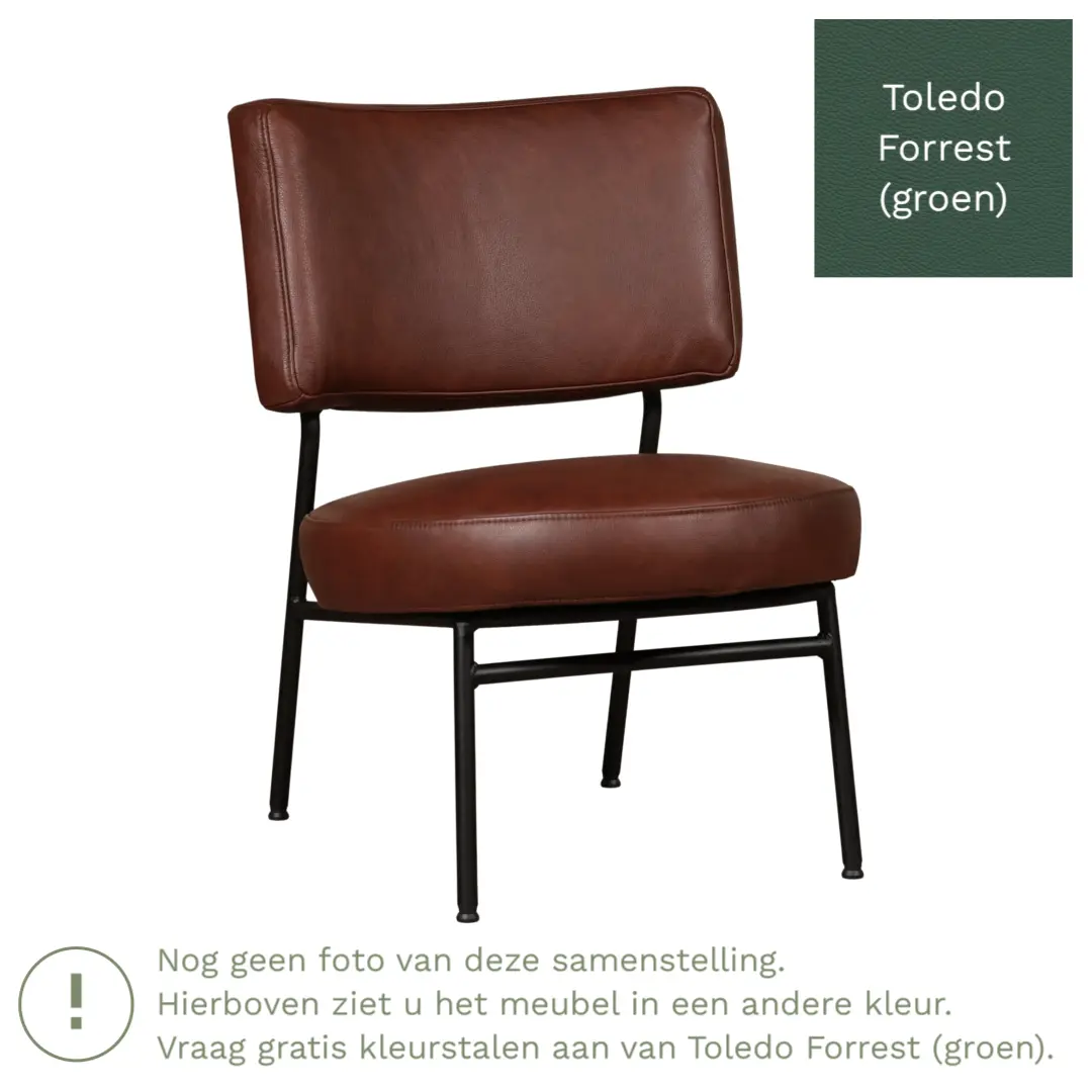 afbeelding van Leren fauteuil Rondo - Toledo Forrest (groen)