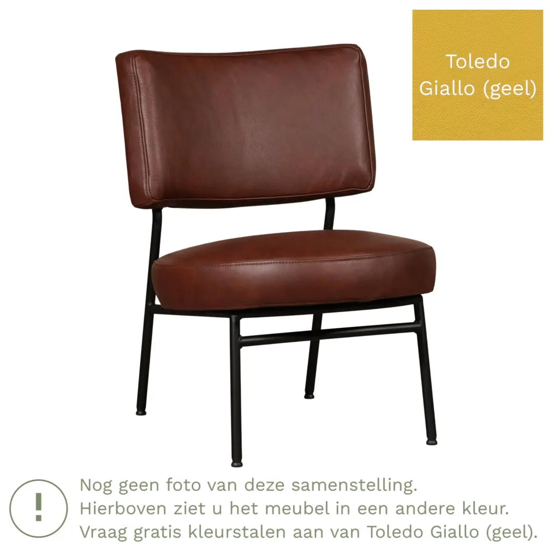afbeelding van Leren fauteuil Rondo - Toledo Giallo (geel)