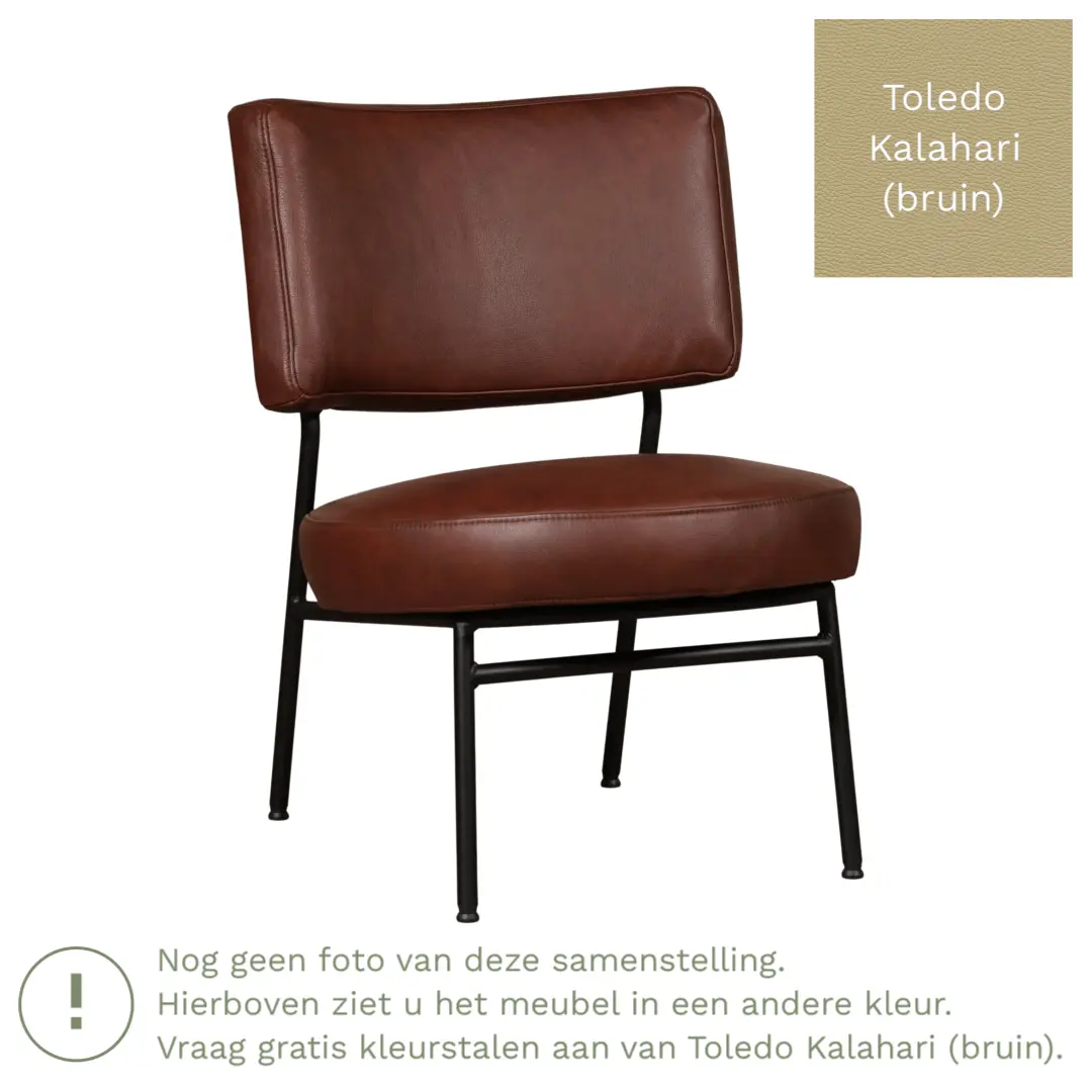 afbeelding van Leren fauteuil Rondo - Toledo Kalahari (bruin)