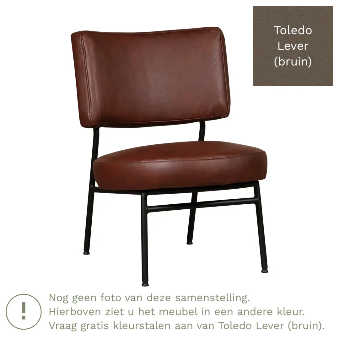 afbeelding van Leren fauteuil Rondo - Toledo Lever (bruin)