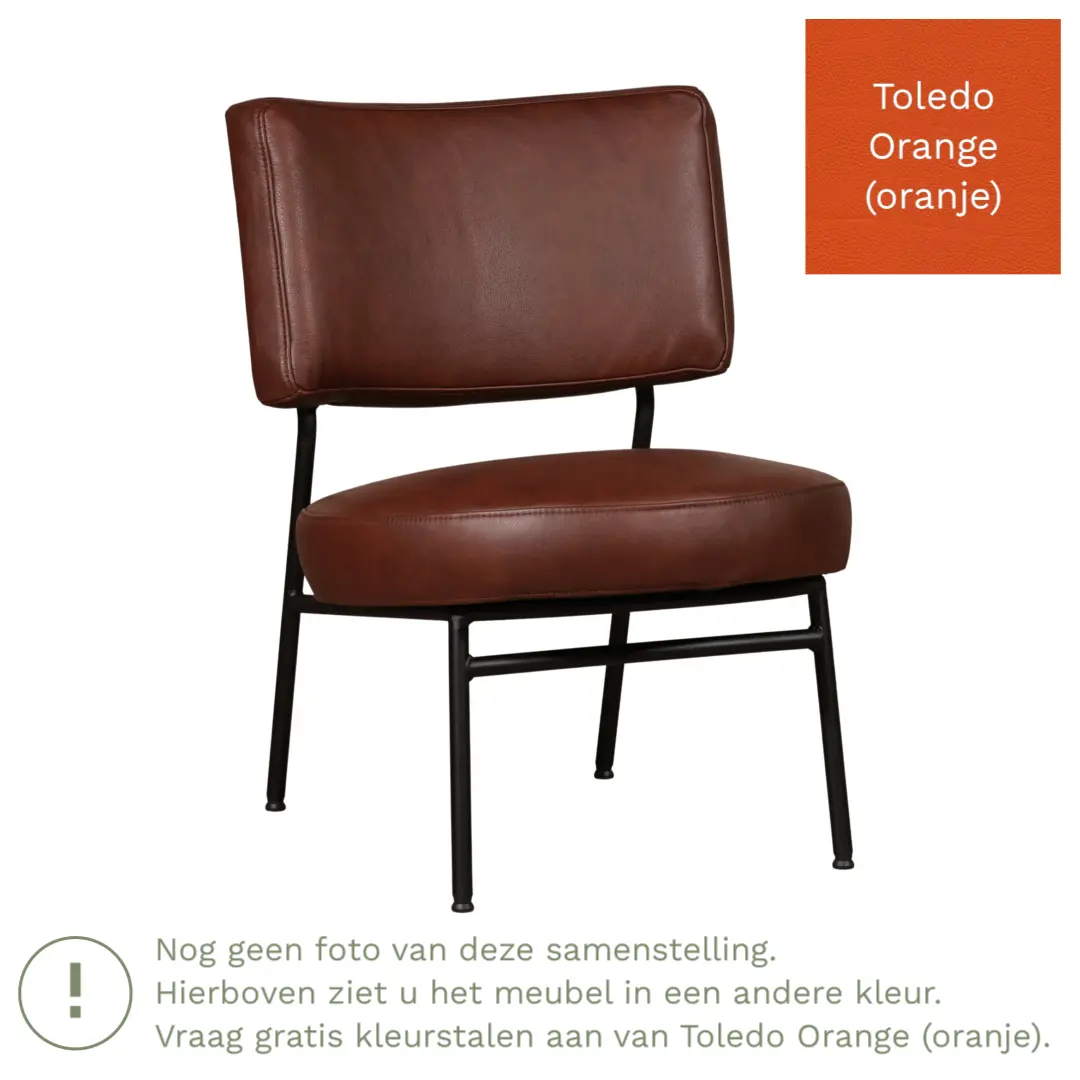 afbeelding van Leren fauteuil Rondo - Toledo Orange (oranje)