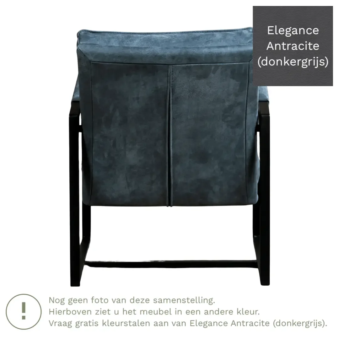 afbeelding van Leren fauteuil Secret - Elegance Antracite (donkergrijs)