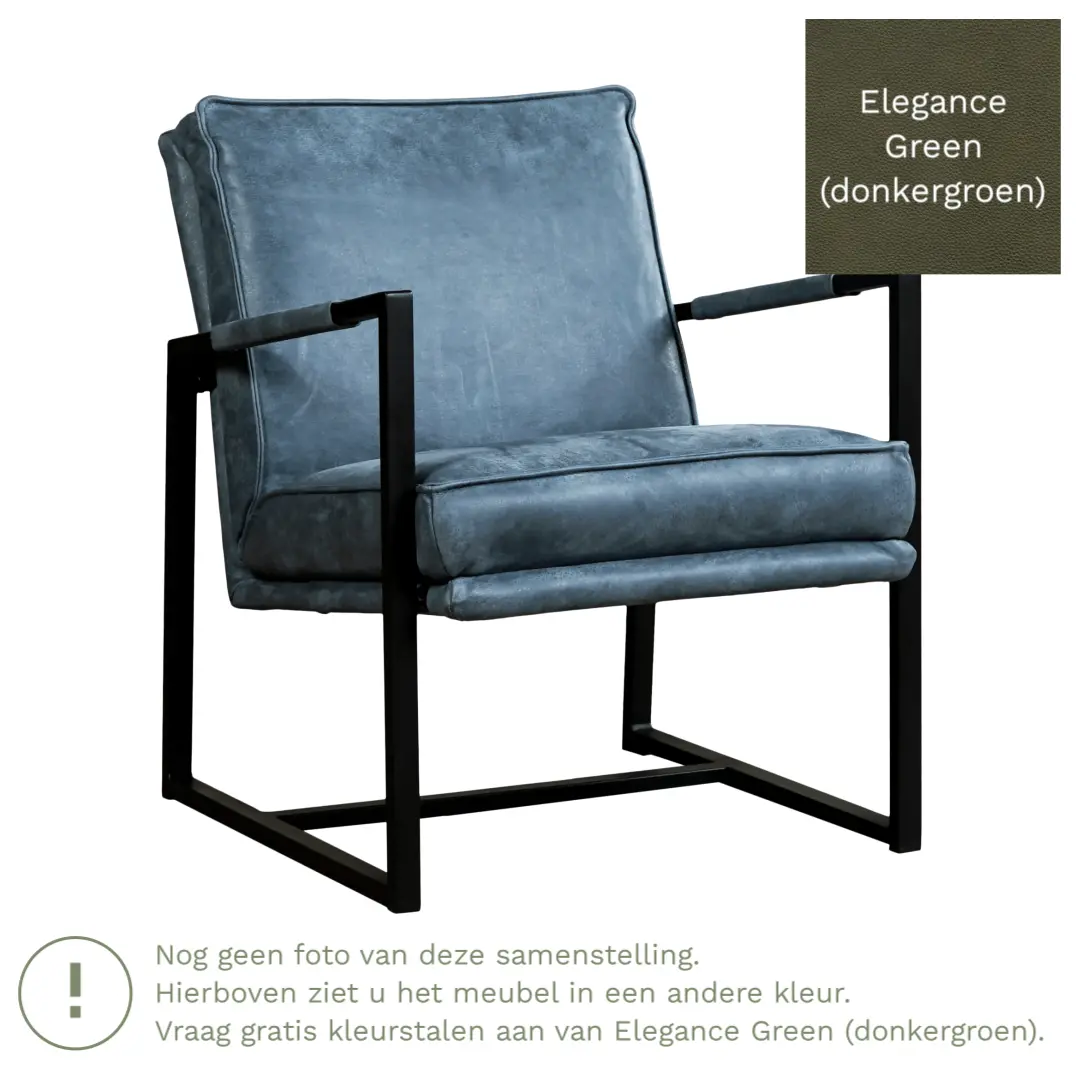 afbeelding van Leren fauteuil Secret - Elegance Green (donkergroen)