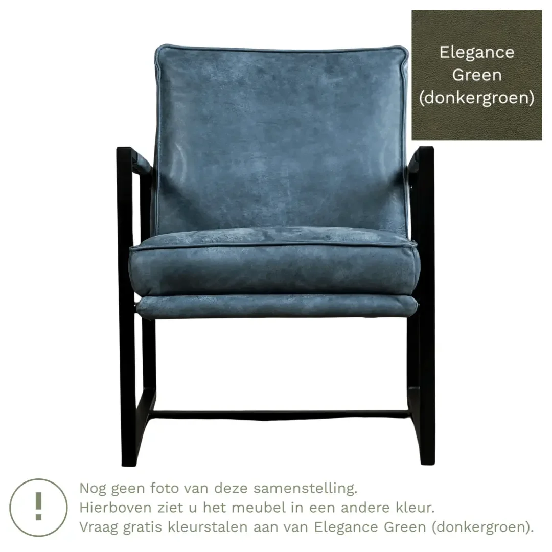 afbeelding van Leren fauteuil Secret - Elegance Green (donkergroen)