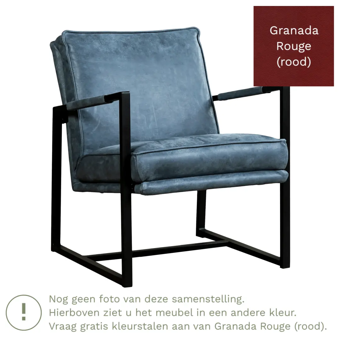 afbeelding van Leren fauteuil Secret - Granada Rouge (rood)