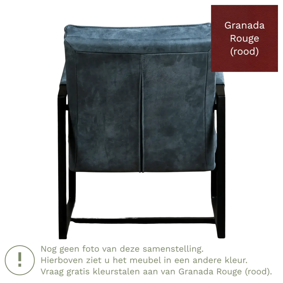 afbeelding van Leren fauteuil Secret - Granada Rouge (rood)