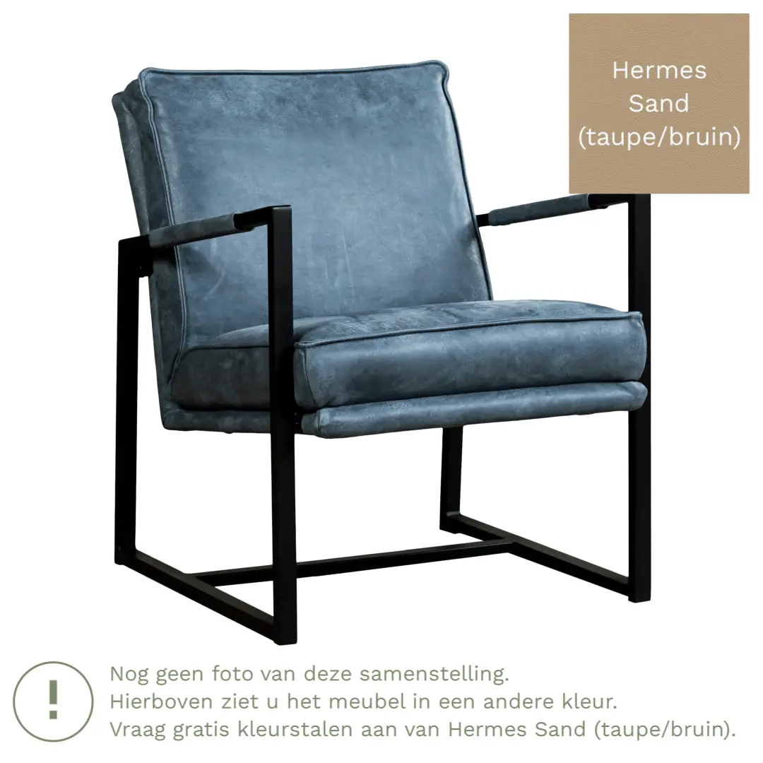 afbeelding van Leren fauteuil Secret - Hermes Sand (taupe/bruin)