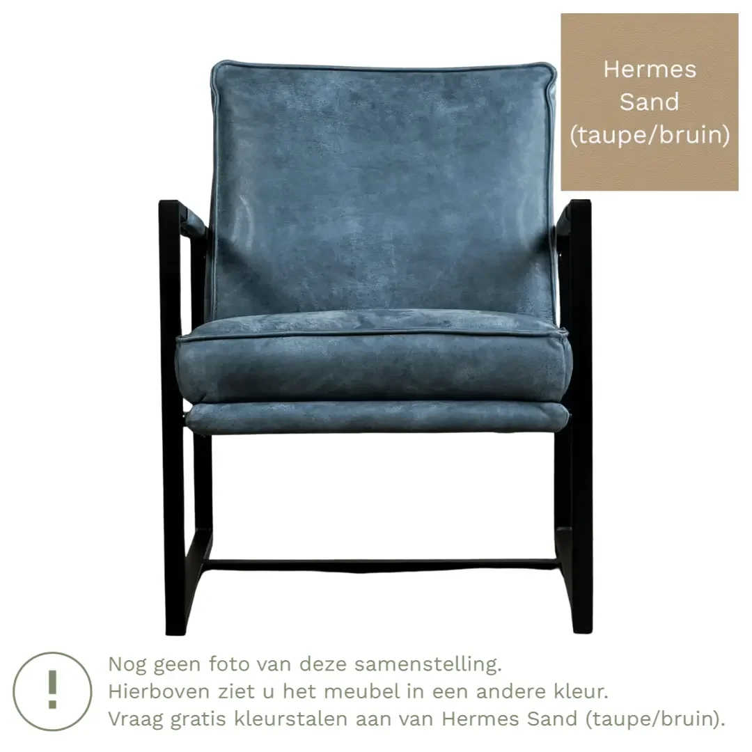 afbeelding van Leren fauteuil Secret - Hermes Sand (taupe/bruin)