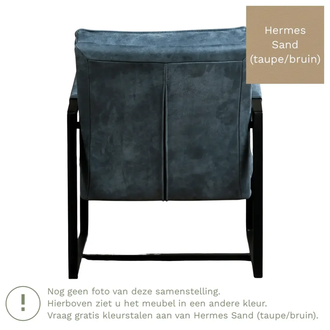 afbeelding van Leren fauteuil Secret - Hermes Sand (taupe/bruin)