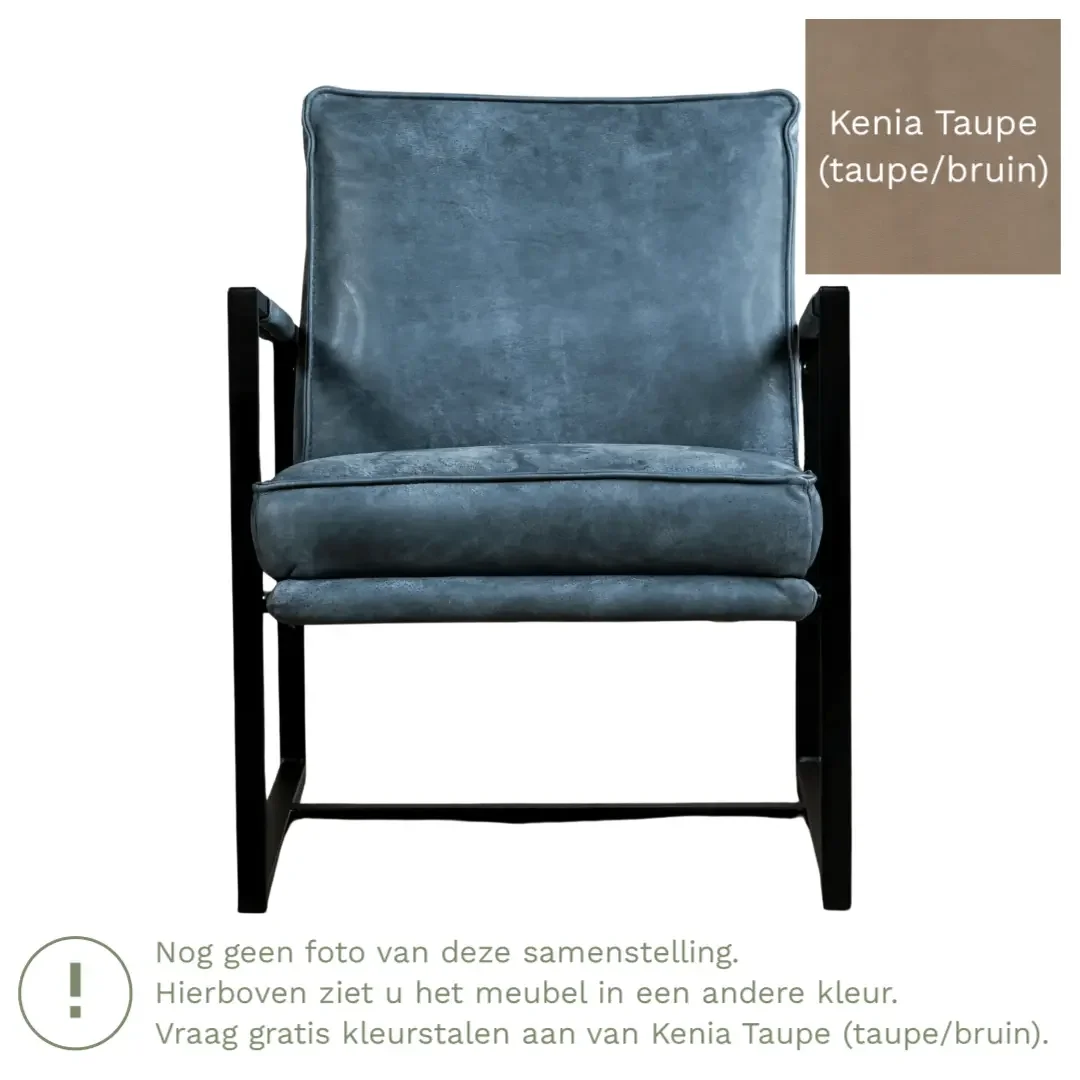 afbeelding van Leren fauteuil Secret - Kenia Taupe (taupe/bruin)