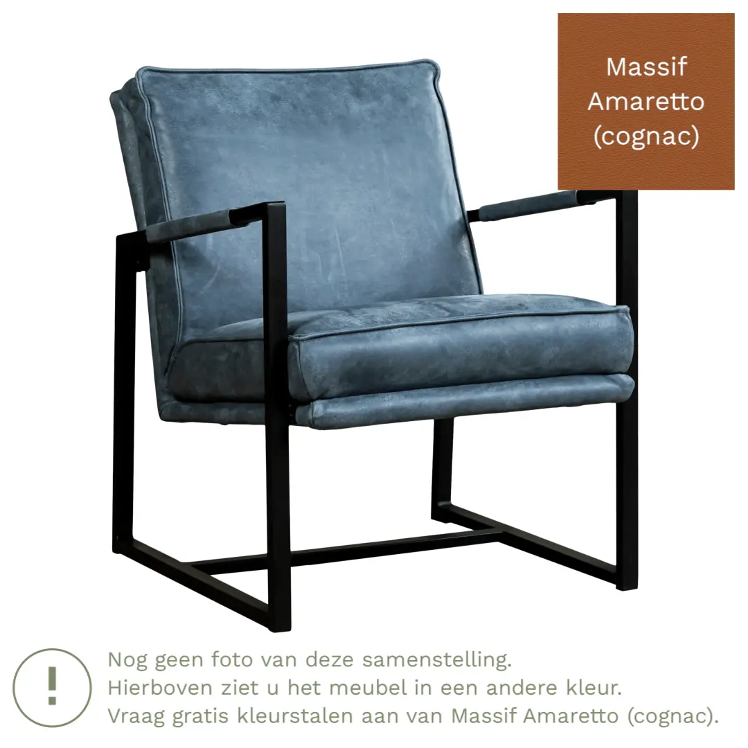 afbeelding van Leren fauteuil Secret - Massif Amaretto (cognac)