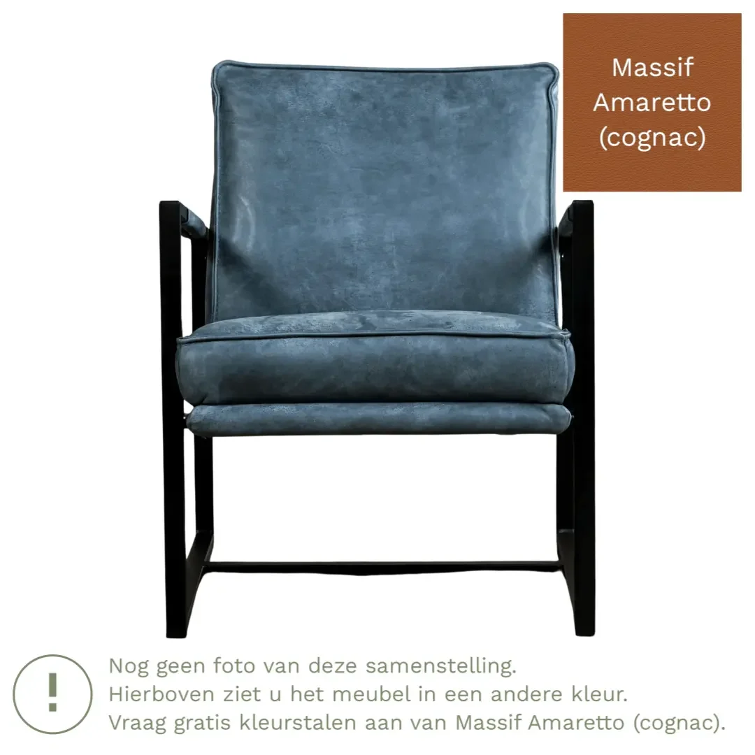 afbeelding van Leren fauteuil Secret - Massif Amaretto (cognac)