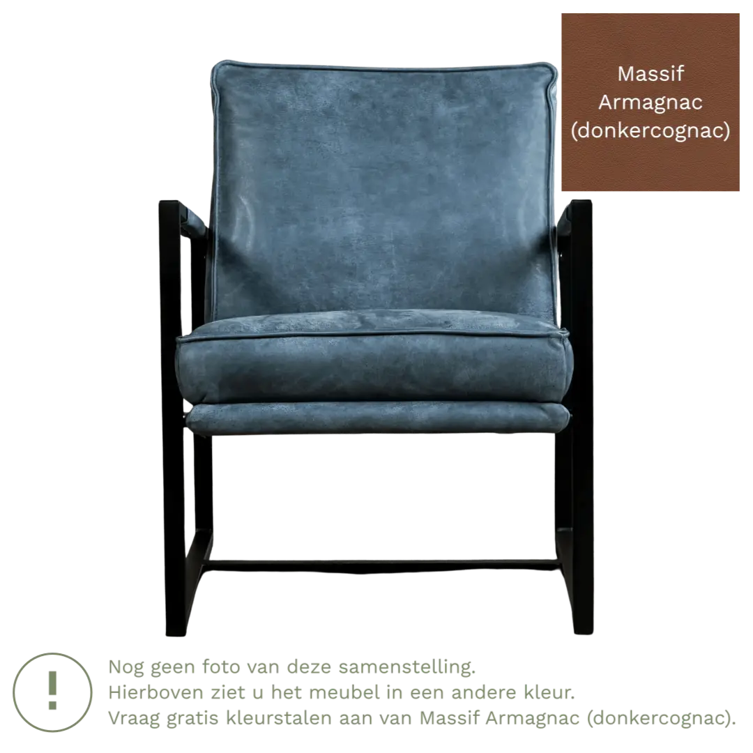 afbeelding van Leren fauteuil Secret - Massif Armagnac (donkercognac)