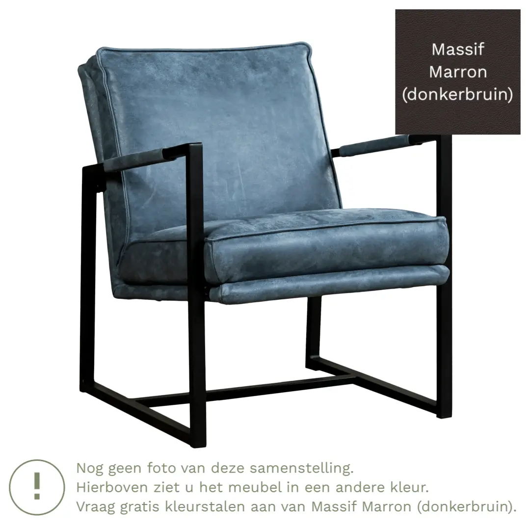 afbeelding van Leren fauteuil Secret - Massif Marron (donkerbruin)