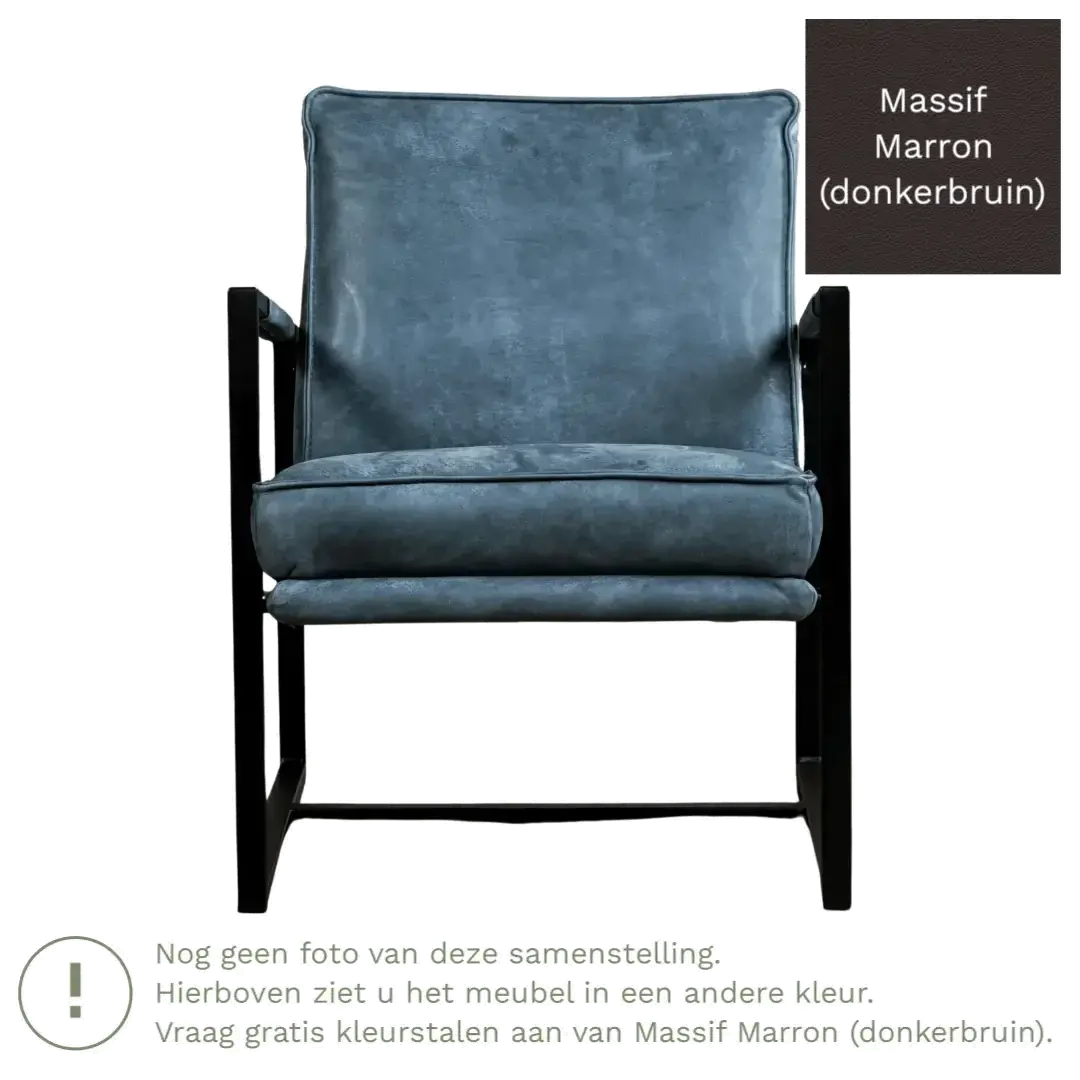 afbeelding van Leren fauteuil Secret - Massif Marron (donkerbruin)