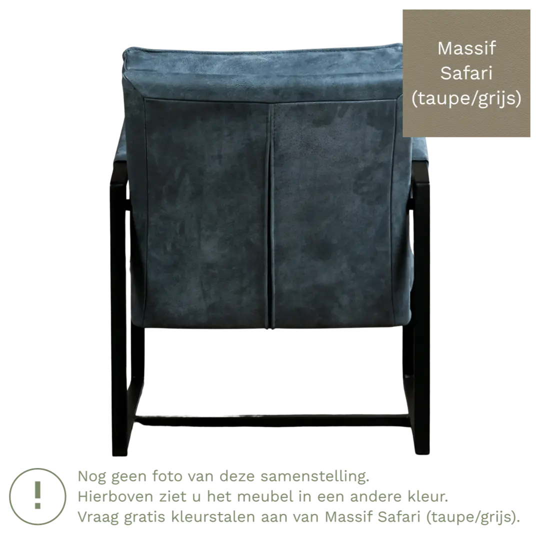 afbeelding van Leren fauteuil Secret - Massif Safari (taupe/grijs)