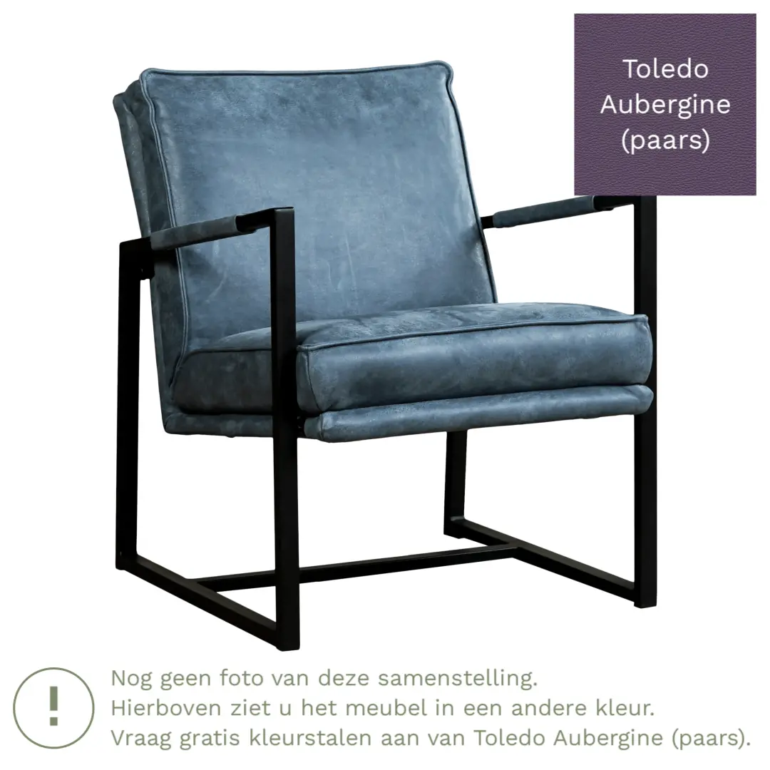afbeelding van Leren fauteuil Secret - Toledo Aubergine (paars)