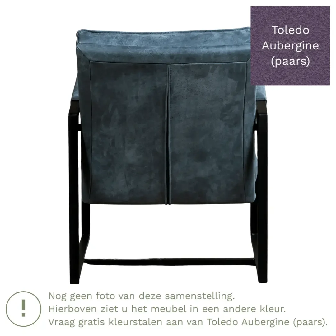 afbeelding van Leren fauteuil Secret - Toledo Aubergine (paars)