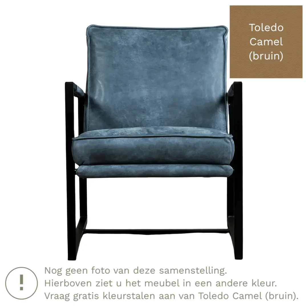afbeelding van Leren fauteuil Secret - Toledo Camel (bruin)