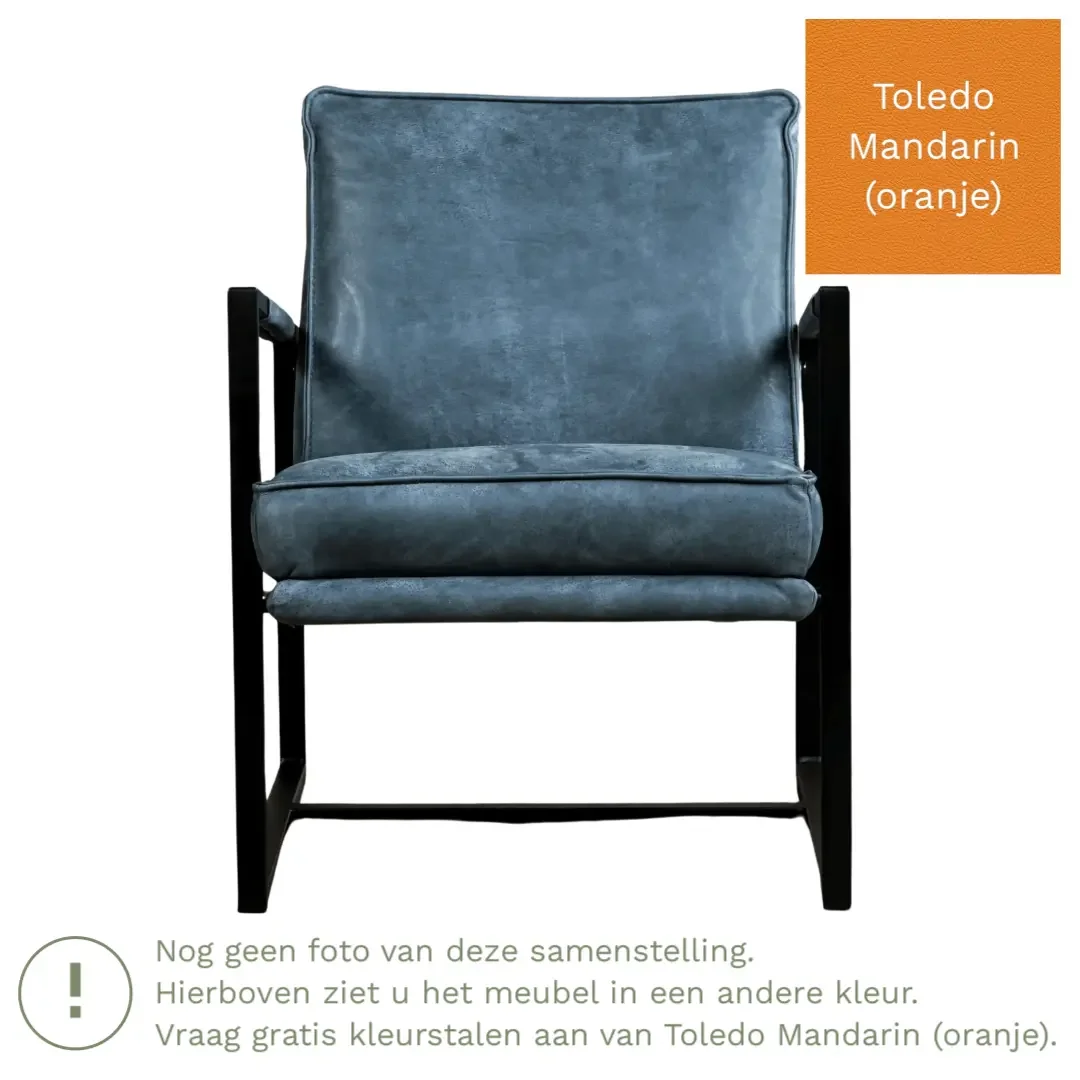 afbeelding van Leren fauteuil Secret - Toledo Mandarin (oranje)