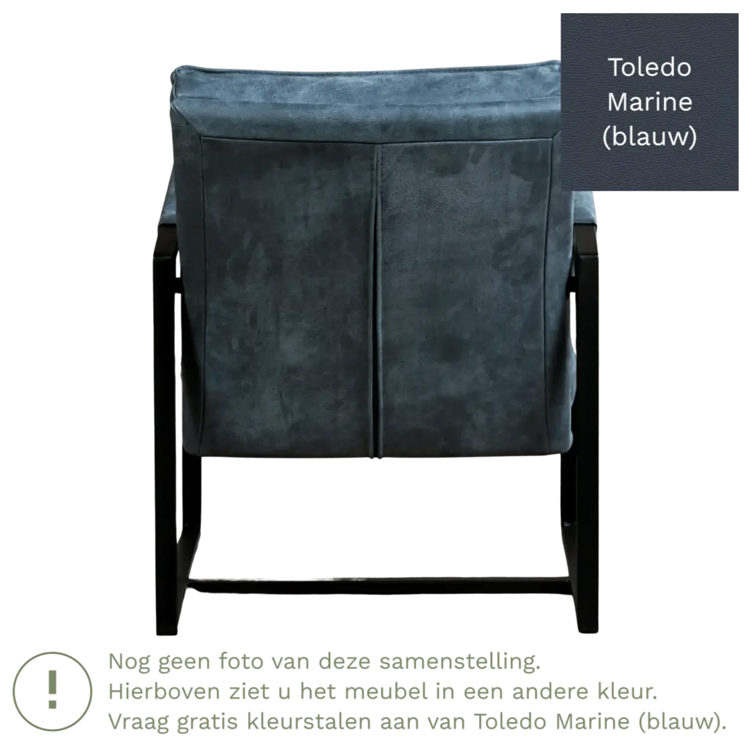 afbeelding van Leren fauteuil Secret - Toledo Marine (blauw)