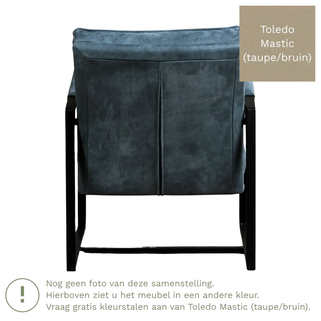afbeelding van Leren fauteuil Secret - Toledo Mastic (taupe/bruin)