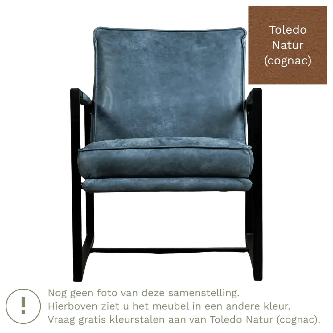 afbeelding van Leren fauteuil Secret - Toledo Natur (cognac)