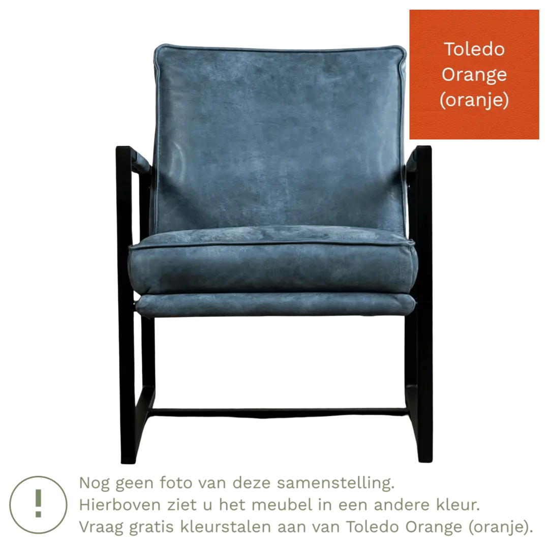 afbeelding van Leren fauteuil Secret - Toledo Orange (oranje)