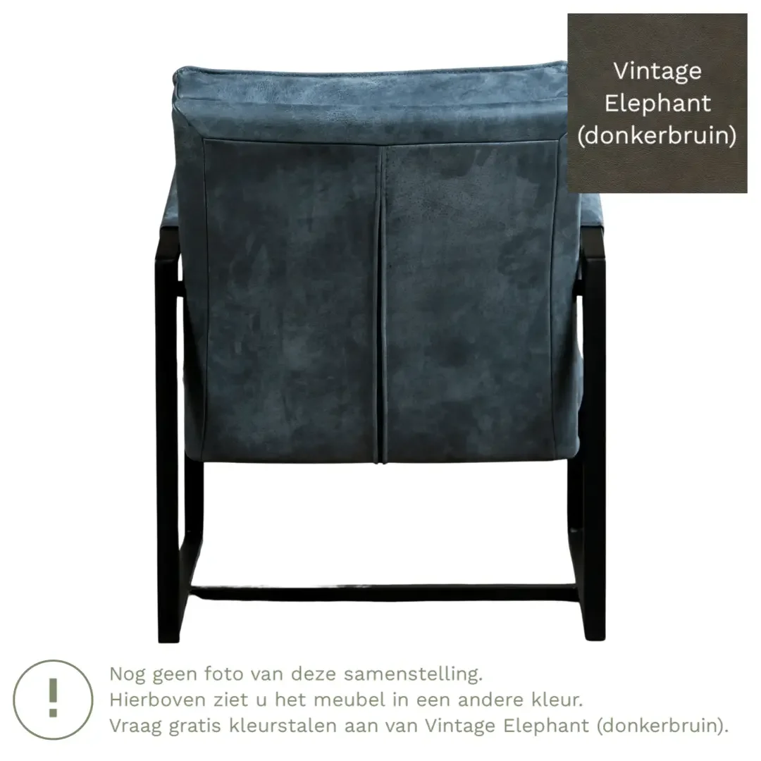 afbeelding van Leren fauteuil Secret - Vintage Elephant (donkerbruin)