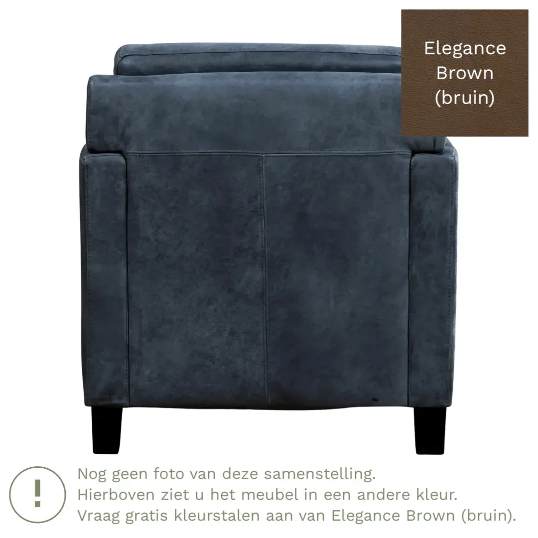 afbeelding van Leren fauteuil Smart - Elegance Brown (bruin) - Poten hout bruin