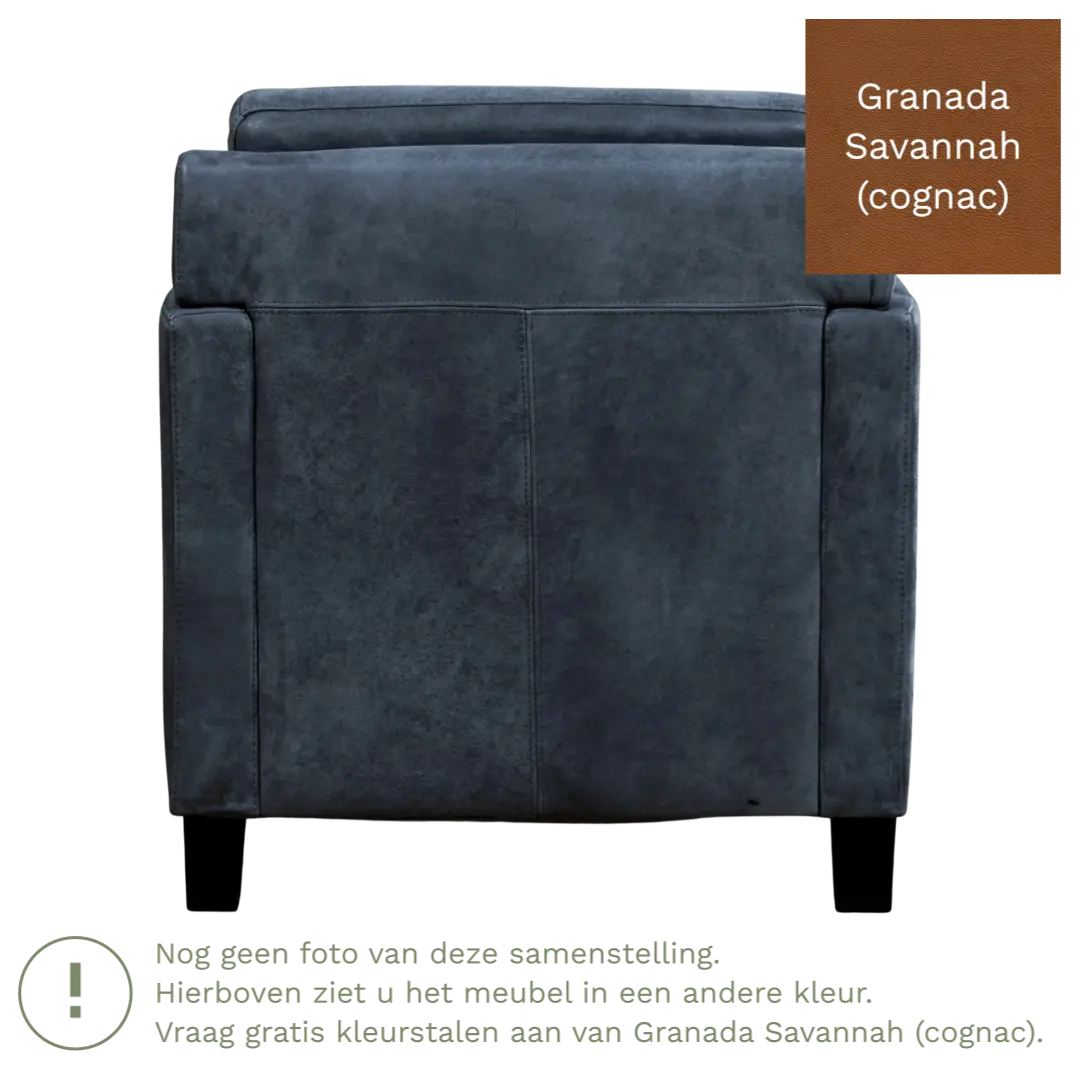 afbeelding van Leren fauteuil Smart - Granada Savannah (cognac) - Poten hout bruin