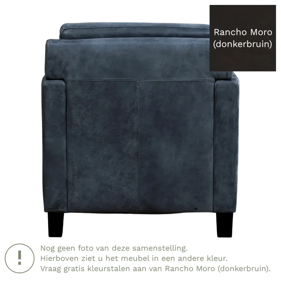 afbeelding van Leren fauteuil Smart - Rancho Moro (donkerbruin) - Poten hout bruin
