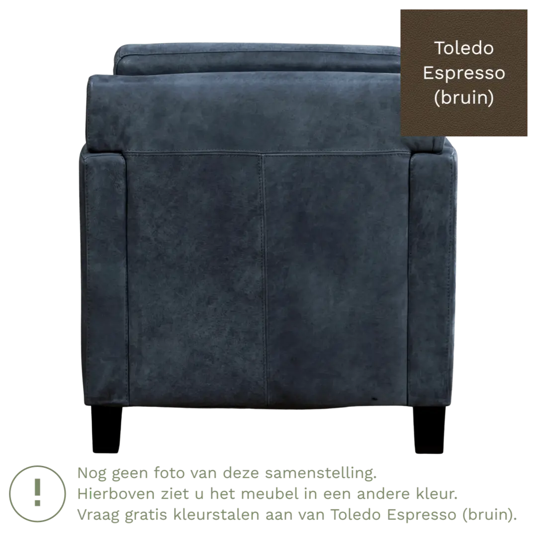 afbeelding van Leren fauteuil Smart - Toledo Espresso (bruin) - Poten hout bruin