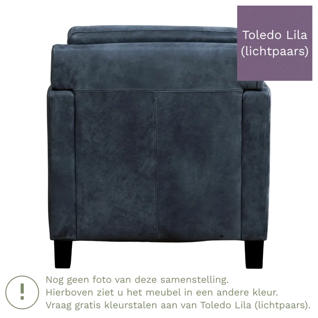afbeelding van Leren fauteuil Smart - Toledo Lila (lichtpaars) - Poten hout bruin