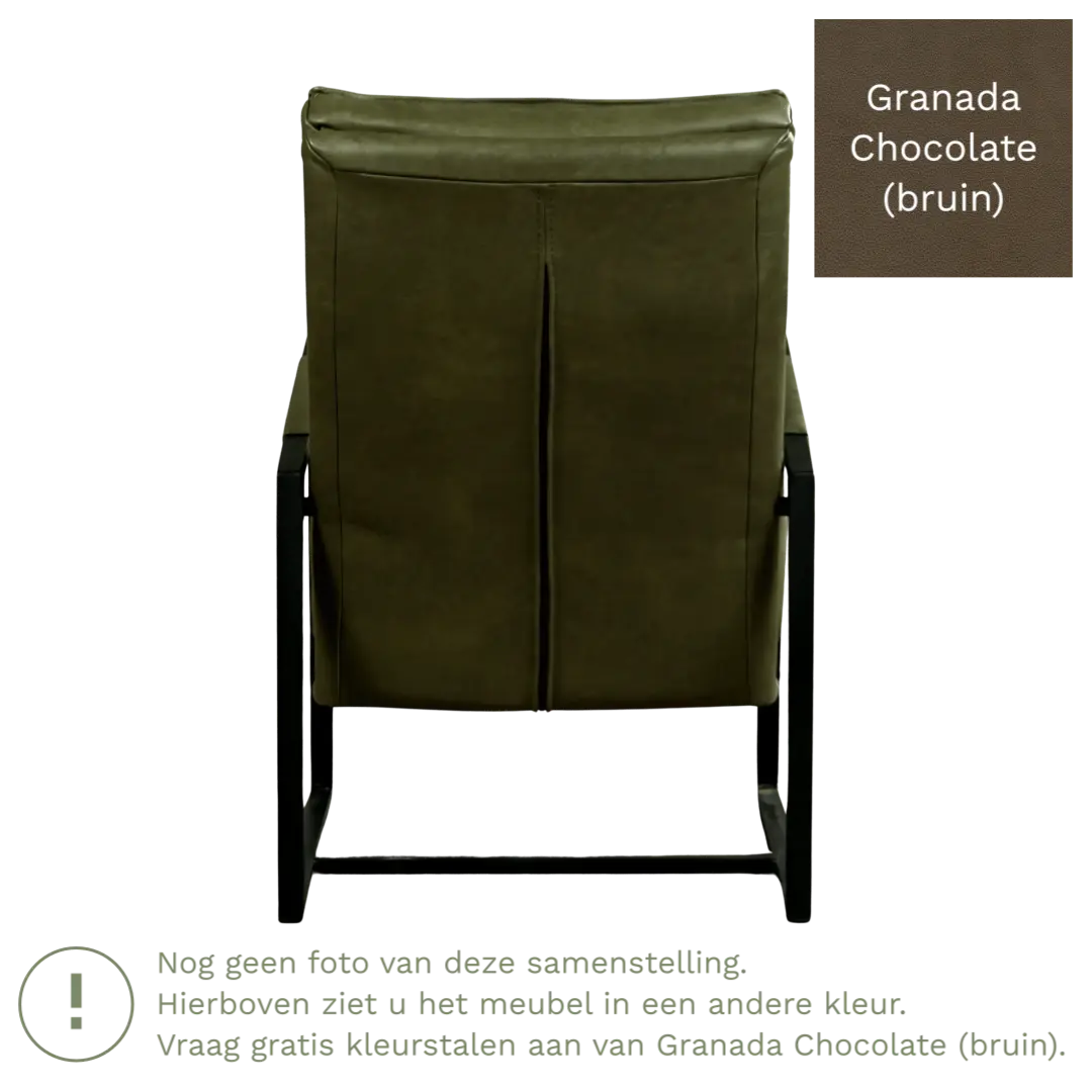 afbeelding van Leren fauteuil Square - Granada Chocolate (bruin)