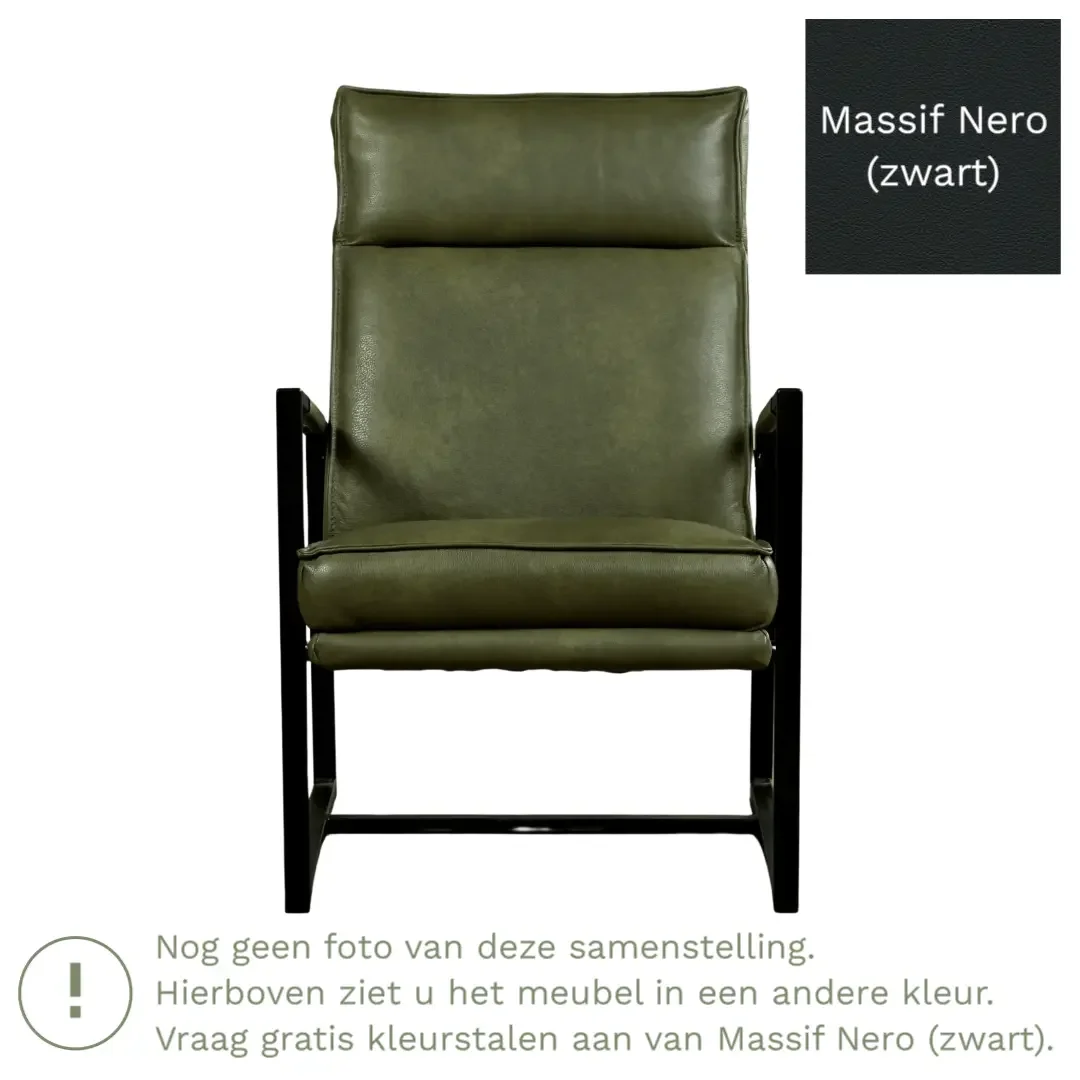 afbeelding van Leren fauteuil Square - Massif Nero (zwart)