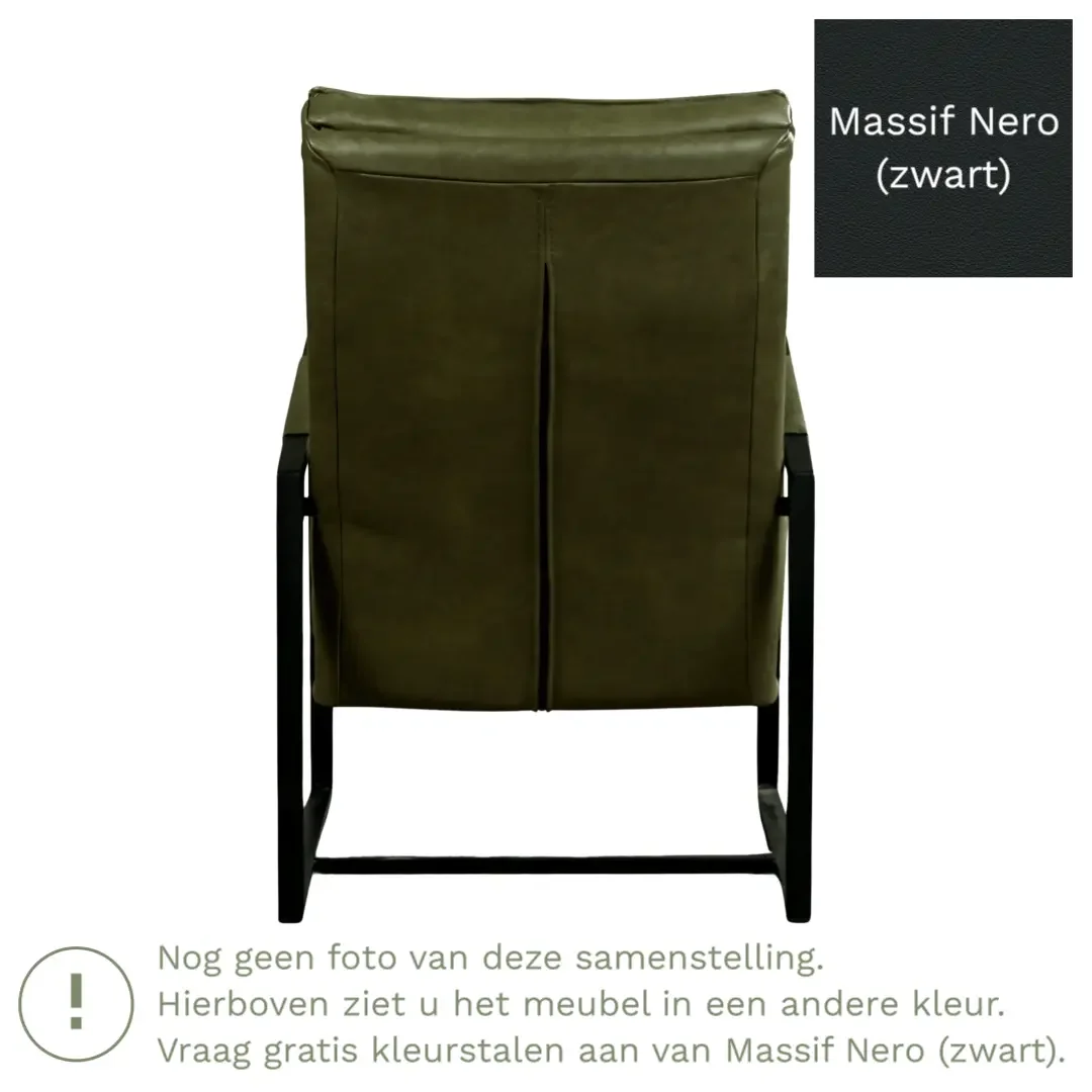 afbeelding van Leren fauteuil Square - Massif Nero (zwart)